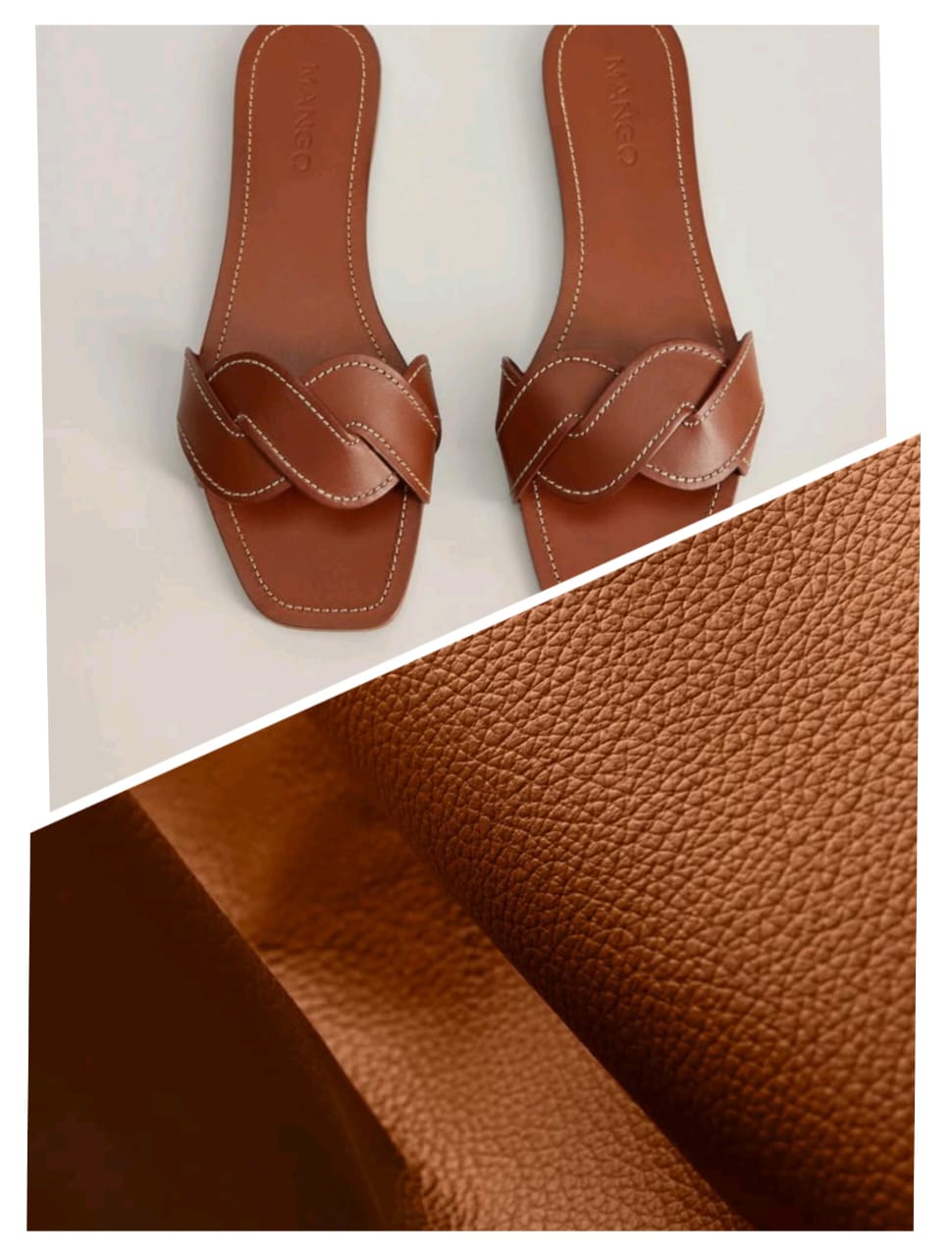 Vegetable-tanned leather with warm earthy tones